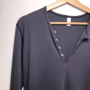 American Apparel Henley Thermal Vintage 2000s